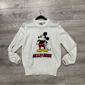 Disney Vintage Men's Cream Mickey Mouse Crewneck Sweater